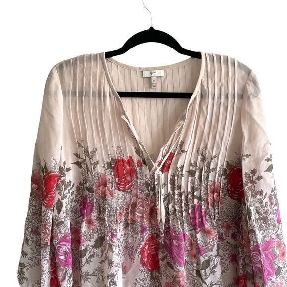 JOIE Silk Floral Print Blouse Blush Pink XS - Picture 4 of 10